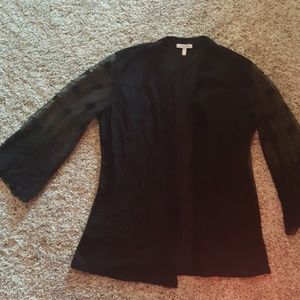Maurices Brand Black Sheer Open Cardigan